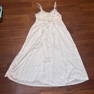 Vintage 90s/Y2K LovLee White Satin Slip Dress Dainty Bridal|Fairycore|Sz Medium
